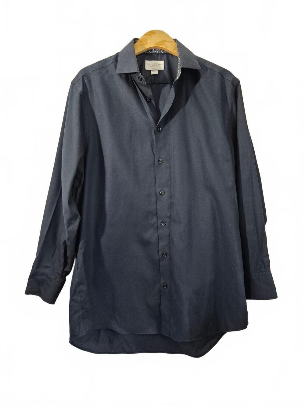 Charles Tyrwhitt Men’s Navy Blue Non-Iron Classic Fit Dress Shirt 16/33